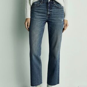 MANGO BLANCA CROPPED STRAIGHT FIT JEANS